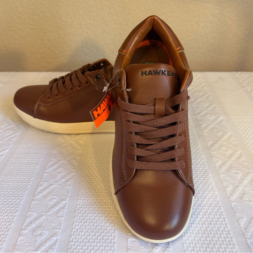 NWT Men’s Hawke & Co Nubuck Brown Leather Skater Athlete Shoes Size 8‎